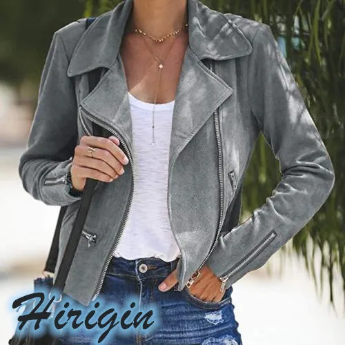 الصيف النساء اللباس 2019 جديد عارضة المرأة السيدات جلد الغزال سترة رحلة زمم عارضة قمم معطف