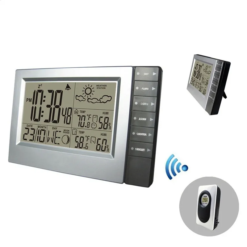 Цифровая беспроводная метеостанция с крытым наружным термометром гигрометром цифровой будильник температуры сауны 1 передатчик