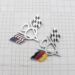 3D металла Соединенные Штаты Америки США Немецкий флаг V8 знак Автомобильная наклейка с эмблемой Racing Motorsports для Volvo s60 xc90 s80 быстрого turbo