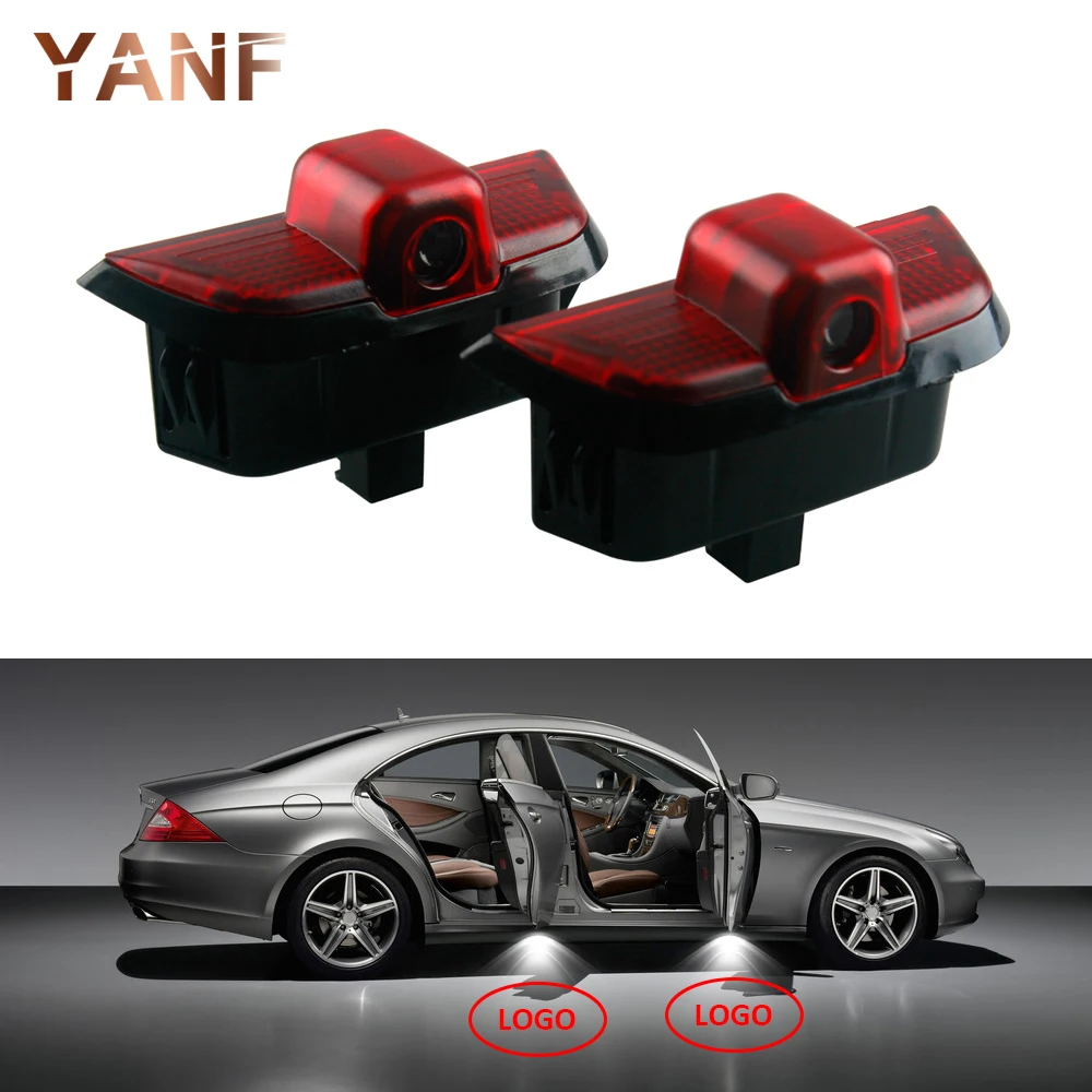 

2Pcs led Laser Projector Ghost Shadow Light welcome light For Mercedes Benz Logo No Ring C Class car accessories