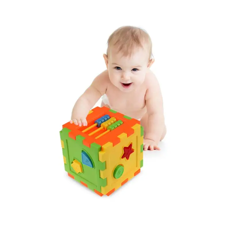 

Building Blocks Kids Cube Bricks Geometric Matching Blocks Toy Plastic Colorful Baby Block Toy Children Child Educational Toys
