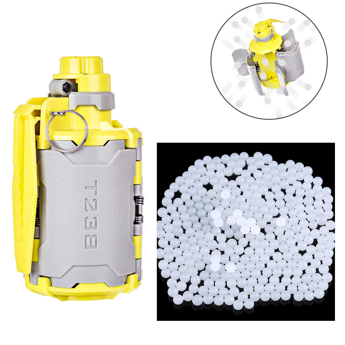 

New T238 V2 Large CapacityToy Set With Time-Delayed Function For Gel Ball BBs Airsoft Wargame - Grey + Yellow