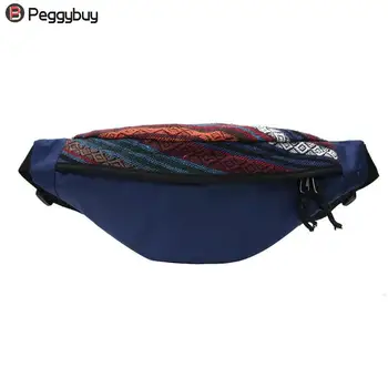 

Women Men Nylon Shoulder Waist Bags Splicing Color Sports Unisex Belt Bag Casual Chest Fanny Packs
