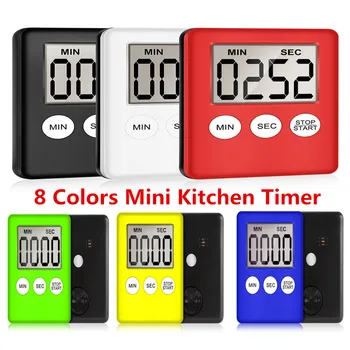 

8 Colors Super Thin LCD Digital Screen Kitchen Timer Square Cooking Count Up Countdown Alarm Magnet Clock Temporizador Drop Ship