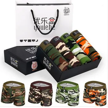 

4pcs/lot 2017 Fashion Men's Branded Underwear Men Boxers Loose Boxer Shorts Swimwears Men Cheap Male Underwear Plus Sizes