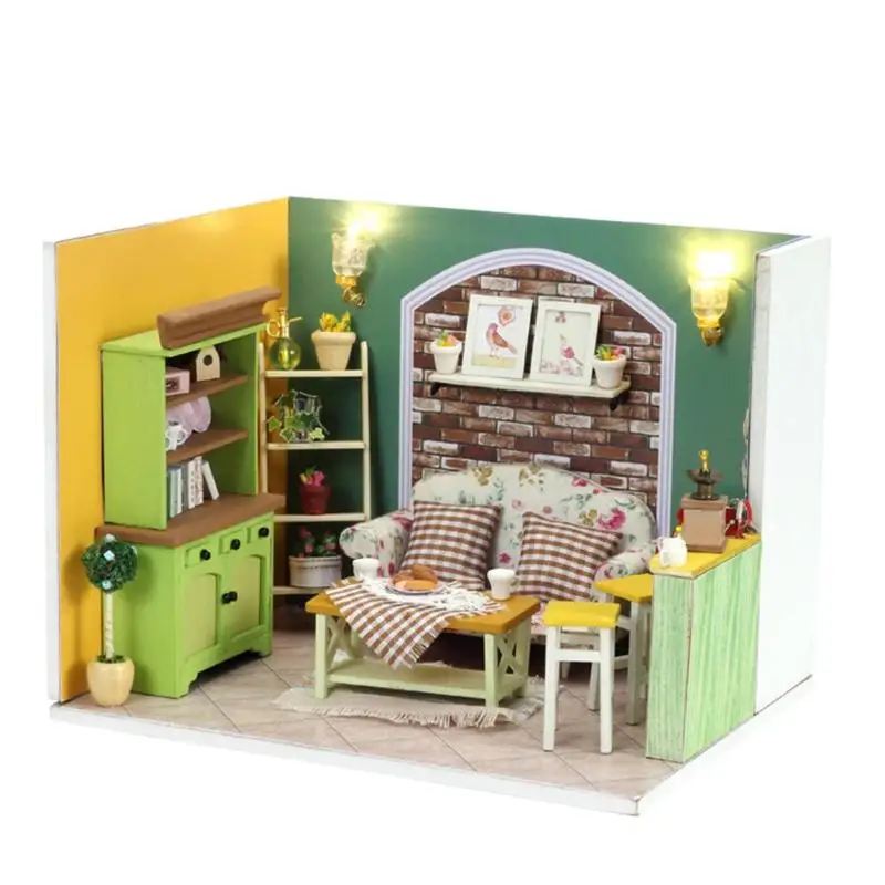 

3D DIY Doll House Wooden Miniature Dollhouse Furniture Kit Assembly Toy