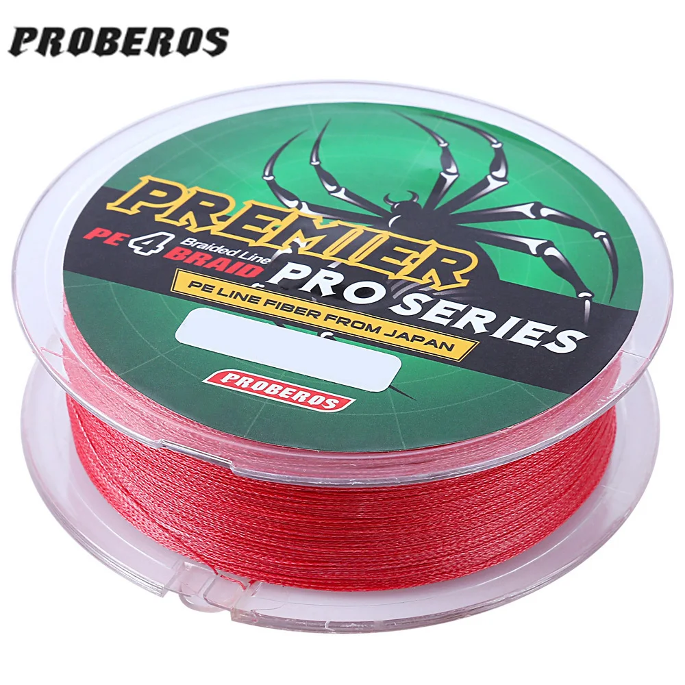 PROBEROS 100M Mixed Color PE Monofilament Fishing Line Strong 4 Strands