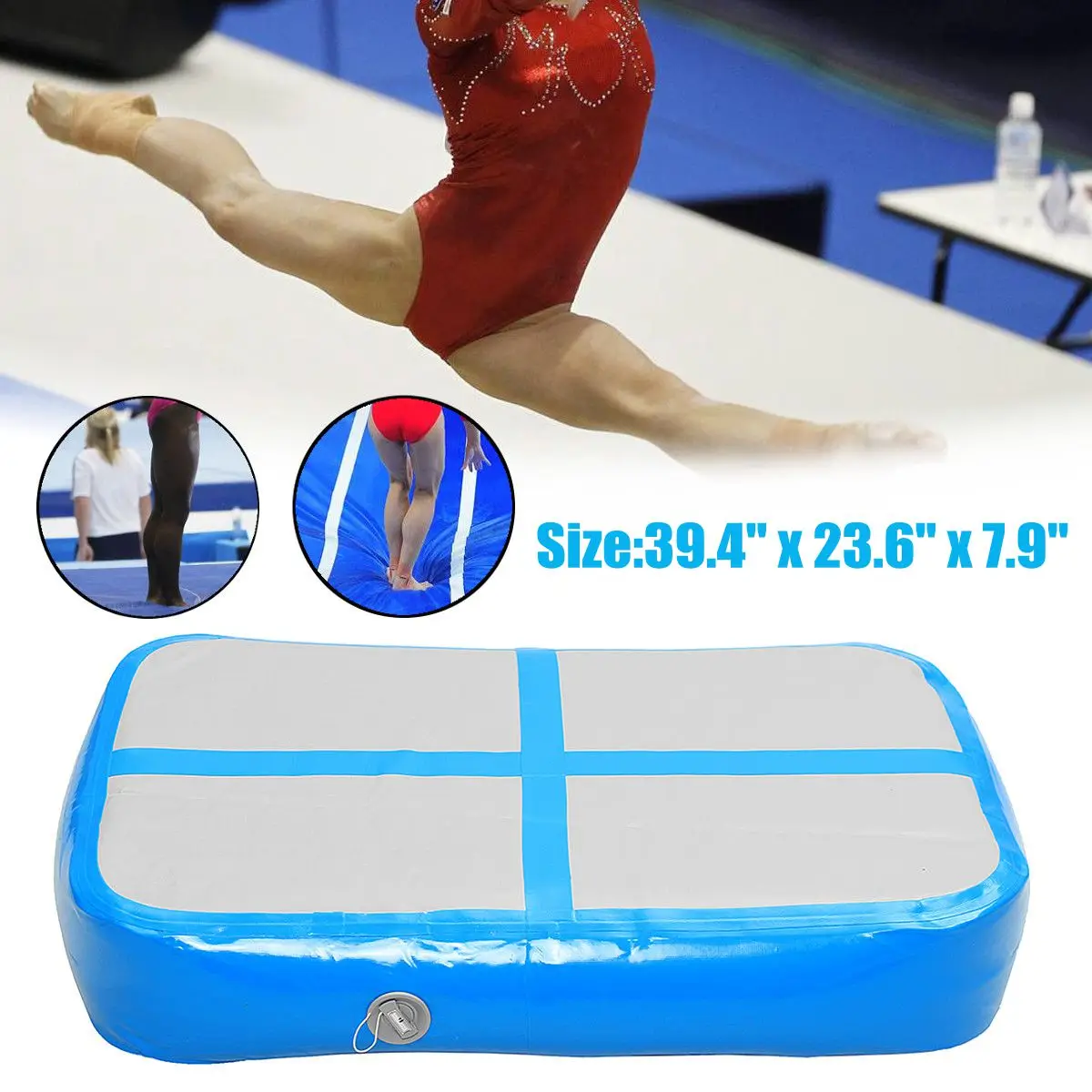 

1x0.6x0.2m Inflatable Gymnastics Mat Airtrack Yoga Mattress Floor Tumbling Pad Sport Equipment