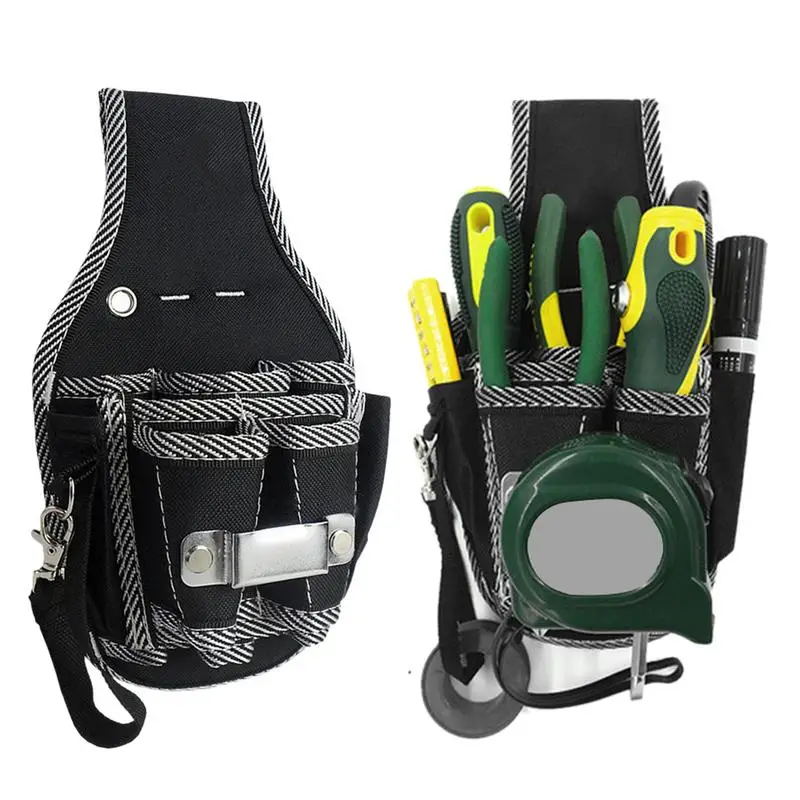 

9-in-1 Drill Screwdriver Utility Kit Holder Waist Pocket Tool Belt Pouch Bag Drill Hammer Storage Nylon Carpenter Tool Bag