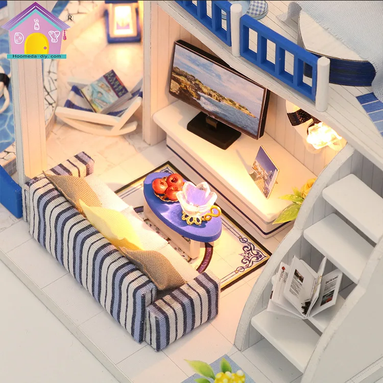 

DIY Doll House Box The Sound of The Sea Miniature Furniture Kids Gift Collection 18cm