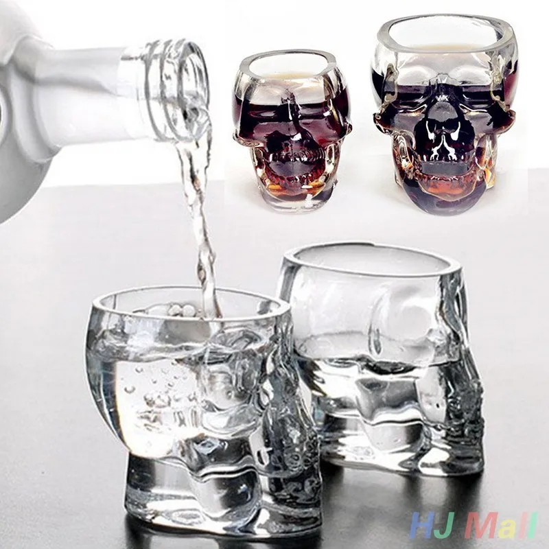 Хрустальная чашка с черепом, стеклянная чашка для виски, вина, водки, прозрачная домашняя посуда для питья, Подарочная чашка для мужчин