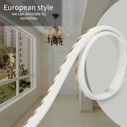 Garniture de moulage Flexible auto adhésive 3D, lignes murales décoratives collantes imperméables, bordure de papier peint pour miroir, décoration de porte de maison, bricolage 