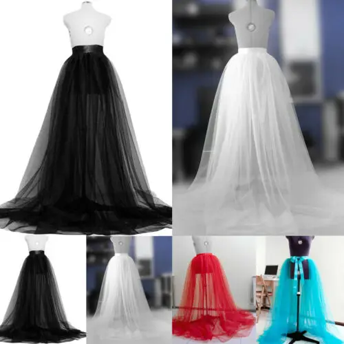 Fashion Women A-line Sheer Tulle Tutu Long Skirt Wedding Party Prom Princess Bandage Mesh Maxi Skirts Black Blue Red White 4