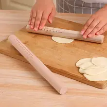 Деревянная скалка для торта, тестораскатки, булавки, массажные ролики со шкалой