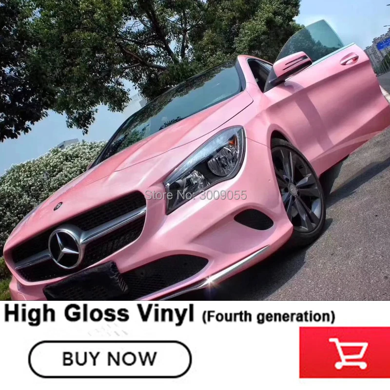 

Crystal glossy Vinyl wrap Rouge pink vinyl wrapping For All Car Models Fourth generation low initial tack adhesive 5m/10m/20m