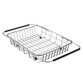 

Dish Rack Over Sink, Adjustable Arms Holder Utensil Drainer Functional Drying Organizer for Vegetable and Fruit,Kitchen organi