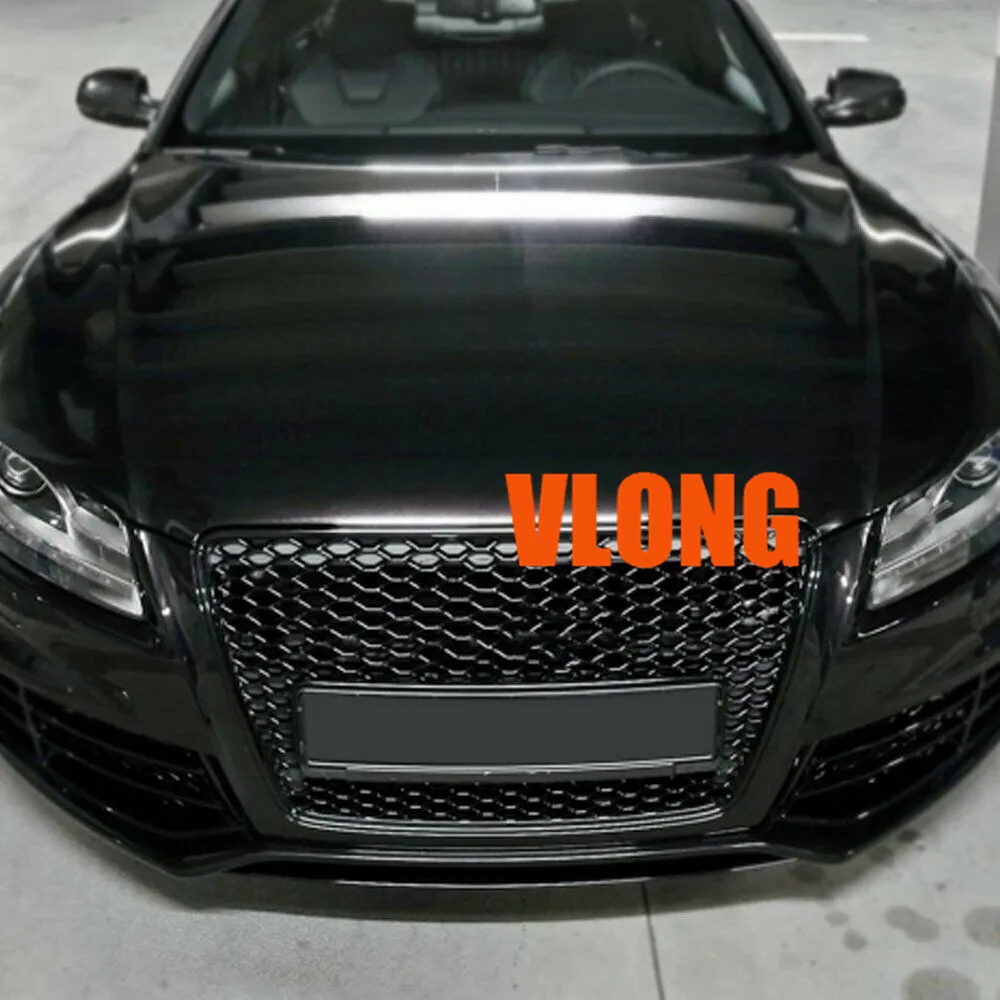 

Matt silver frame black Front Bumper mesh Grill Grille Car-styling 2007~2011 For Audi A5 S5 S Line RS5 Style