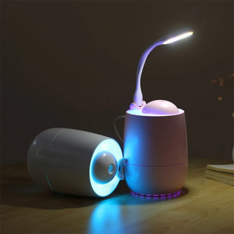 

3 in 1 320ML USB Air Humidifier Ultrasonic Cool-Mist Adorable Pet Mini Humidifier With LED Light Mini USB Fan