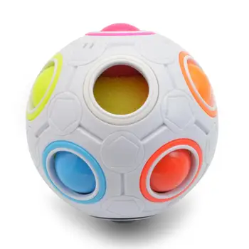 

RCtown Fashion Adult Kid Rainbow Color Ball Shape Magic Cube Puzzle Toy