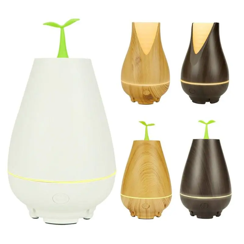 

100ml Ultrasonic USB Timing Air Humidifier Aromatherapy Essential Oil Wood Grain Aroma Diffuser Home Office Warm Light LED Lamp