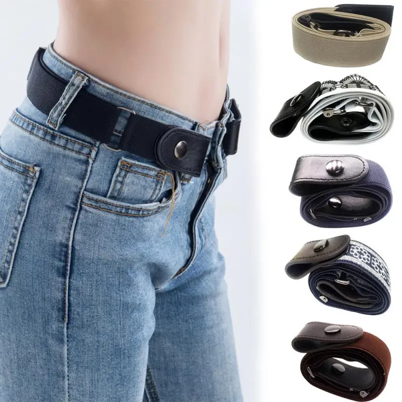 Buckle Free Elastic Belt Women Waistband Buckle Free No Buckle Stretch