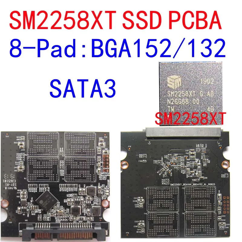 

SM2258XT 8-PAD SSD PCBA, DIY SSD PCBA, BGA152/BGA132 SATA3
