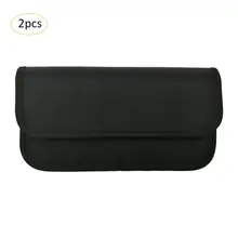 2PC Keyless Car Key Signal Blocker Pregnant Women Anti-radiation Mobile Phone Signal Shielding Bag Car Key Anti-theft Package crocodile pattern anti radiation signal shielding protective pu bag case for mobile phone brown