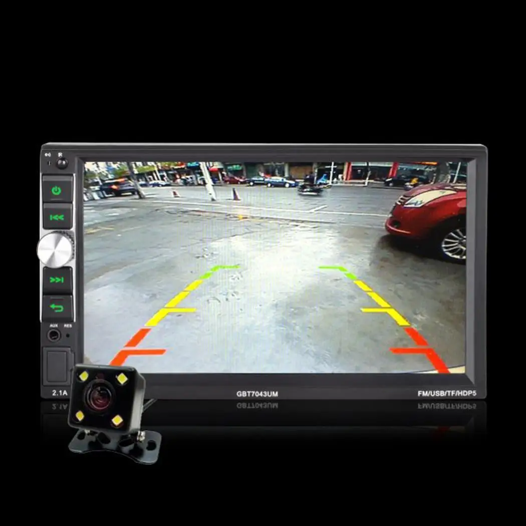 

7inch Car Stereo MP5 Player 2 Din Car Radio Touch Screen TF USB FM Bluetooth DVD Video Auto Multimedia Player with Camera 7043U