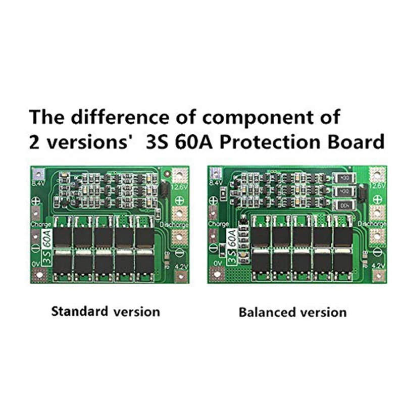 3S 60A Bms плата литий-ионная 18650 Защитная плата для батареи с балансом для бурового двигателя 11,1 В 12,6 в 18650 Lipo ячеечный модуль