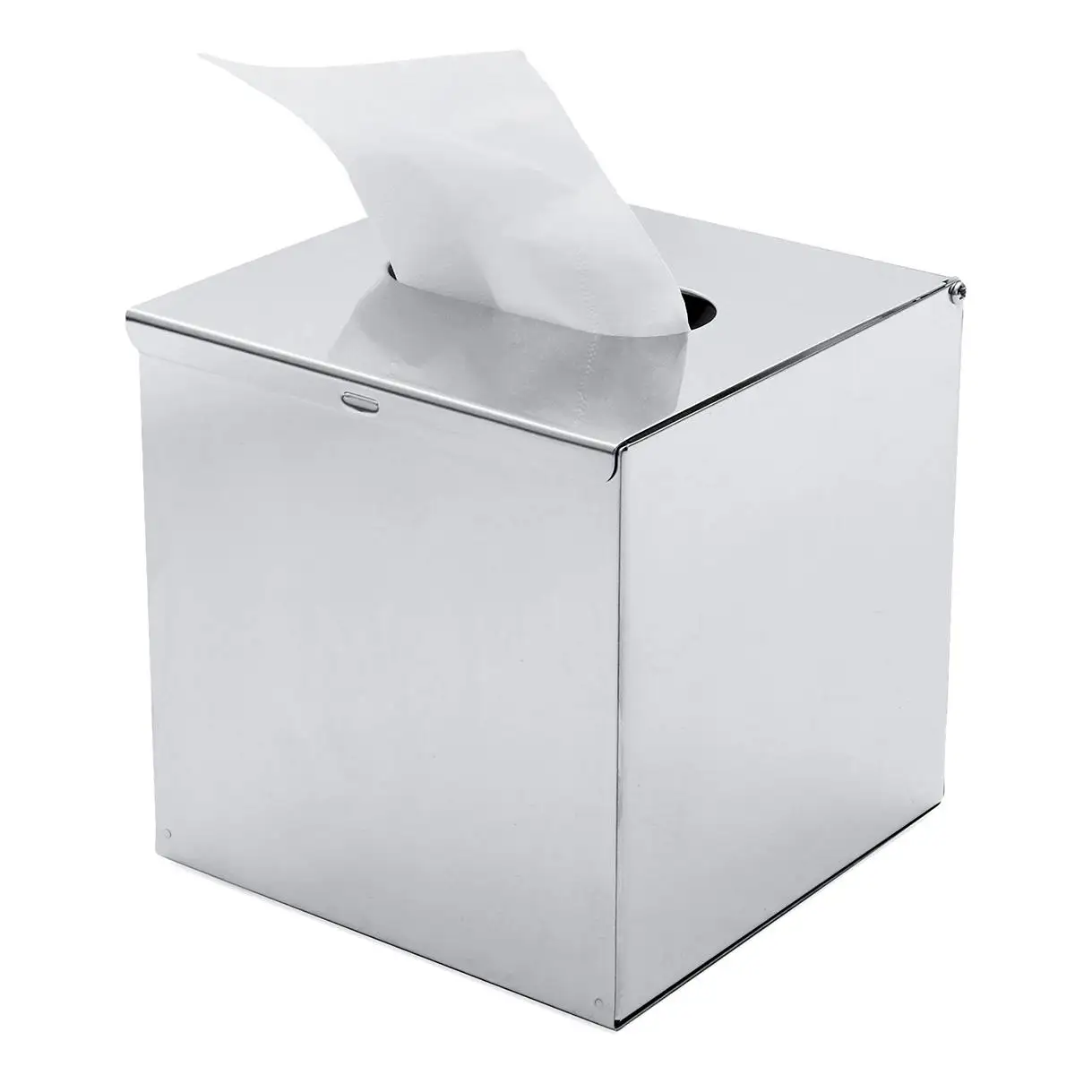 

130 x 130 x 130mm Paper Rack Chrome Car Home Cube Square Tissue Box Container Stainless Steel Carton Towel Napkin Tissue Holder