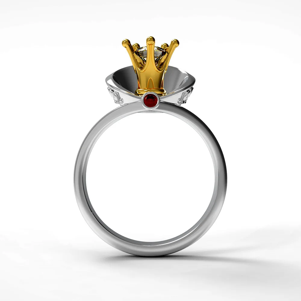 

Bulgaria Jewelry Women's Gold Queen Crown Ring New Design Vintage Silver Wedding Engagement Ring 2019 Fashion Jewelry Accessory