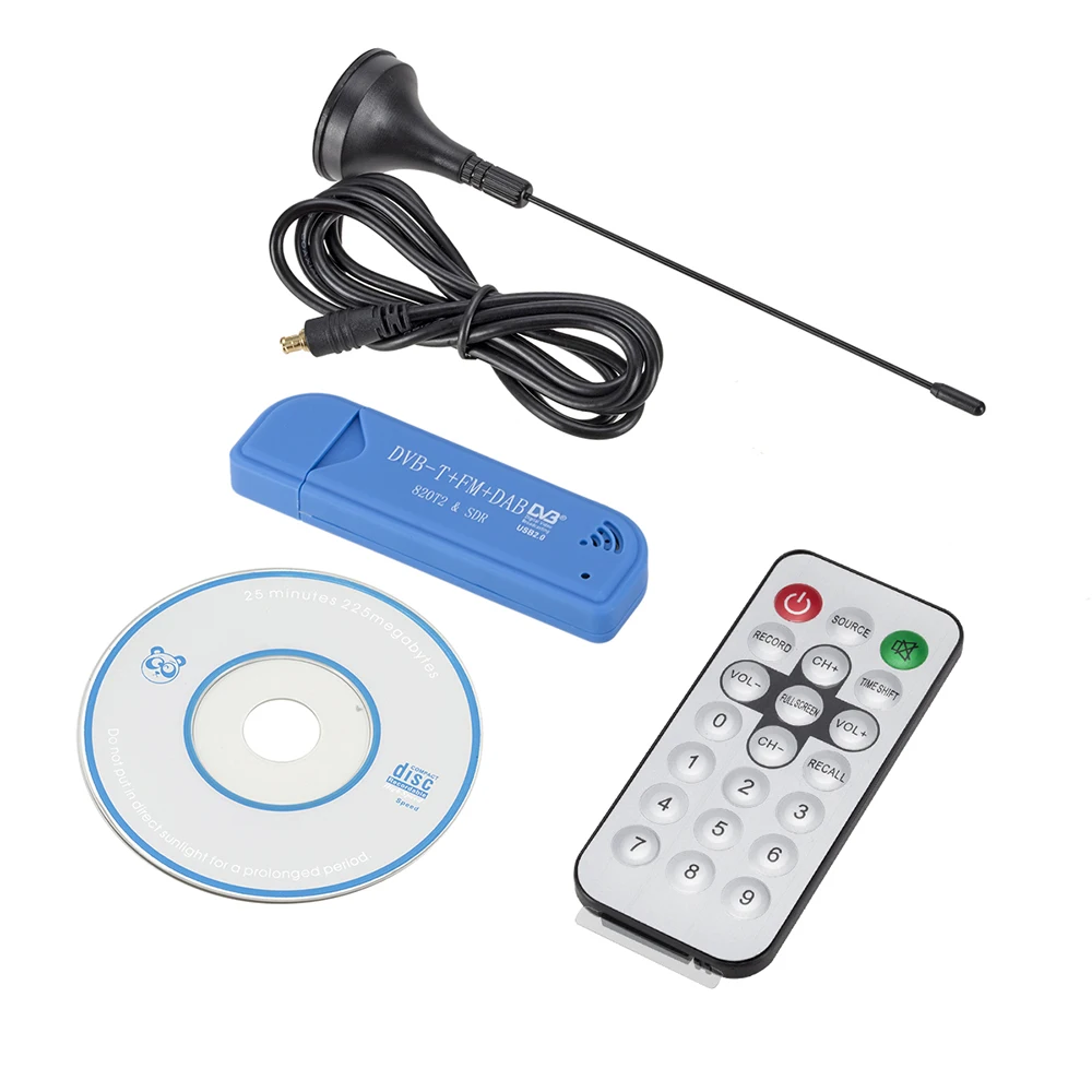 USB 2.0 Software Wireless TV Blue Receiver SDR+DAB+FM RTL2832U+R820T2 DVB-T Stick Digital | Электроника