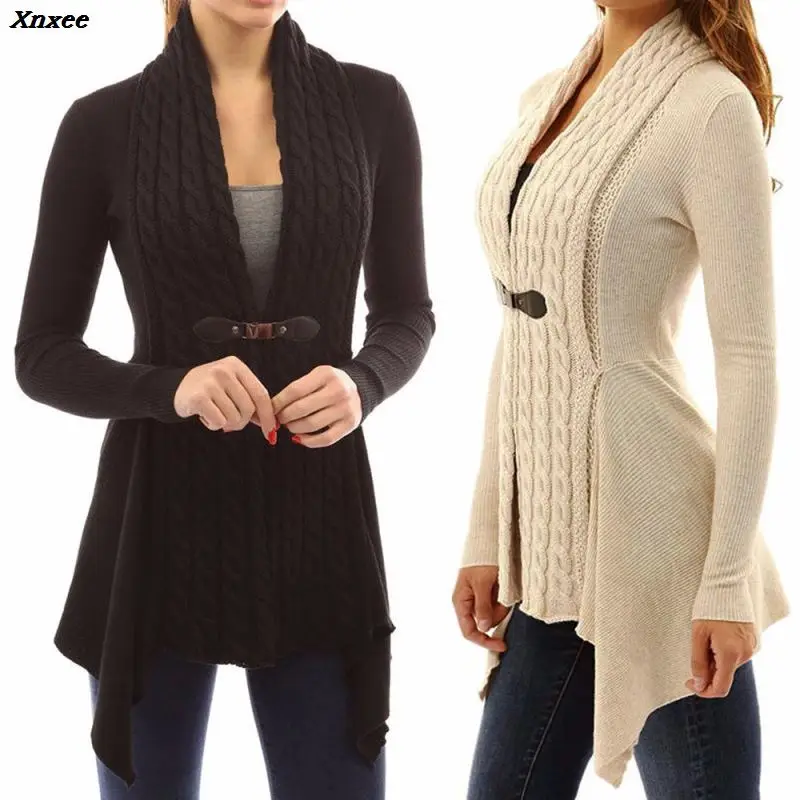 

Xnxee 2019 Autumn And Winter Cardigan Women Fashion Sweater Loose Coat With Belt Elegant Xnxee