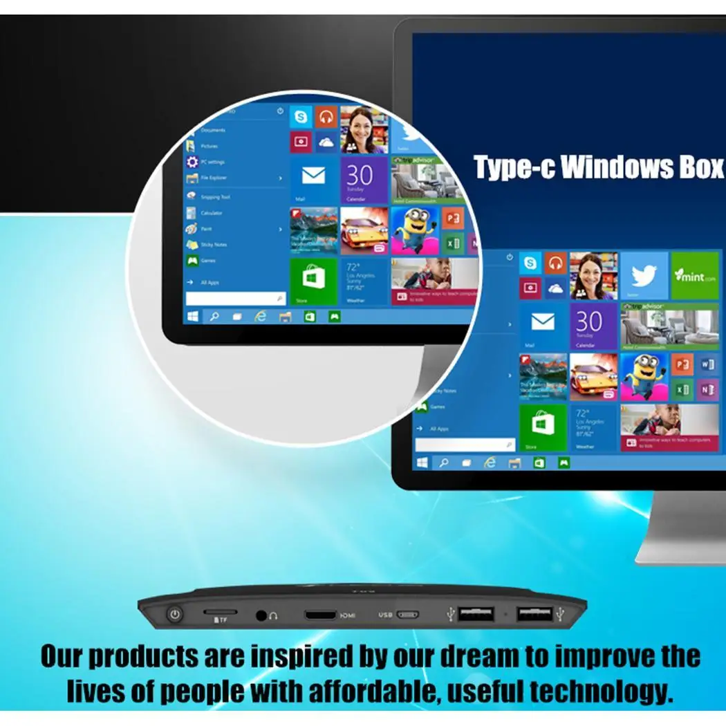 Meegopad T09 4 Гб ОЗУ тип-c Мини ПК Windows 10 Intel x5-z8350WIFI 2,4G/5g 1000 Мбит/с LAN compute STICK