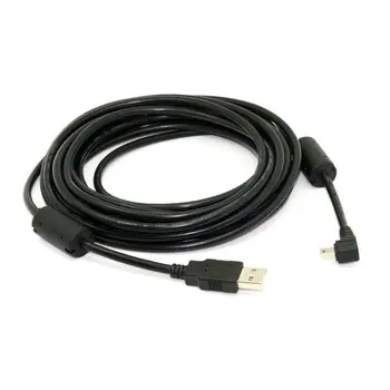

10pcs/lot Mini USB B Type 5pin Male Right Angled 90 Degree to USB 2.0 Male Data Cable 5M
