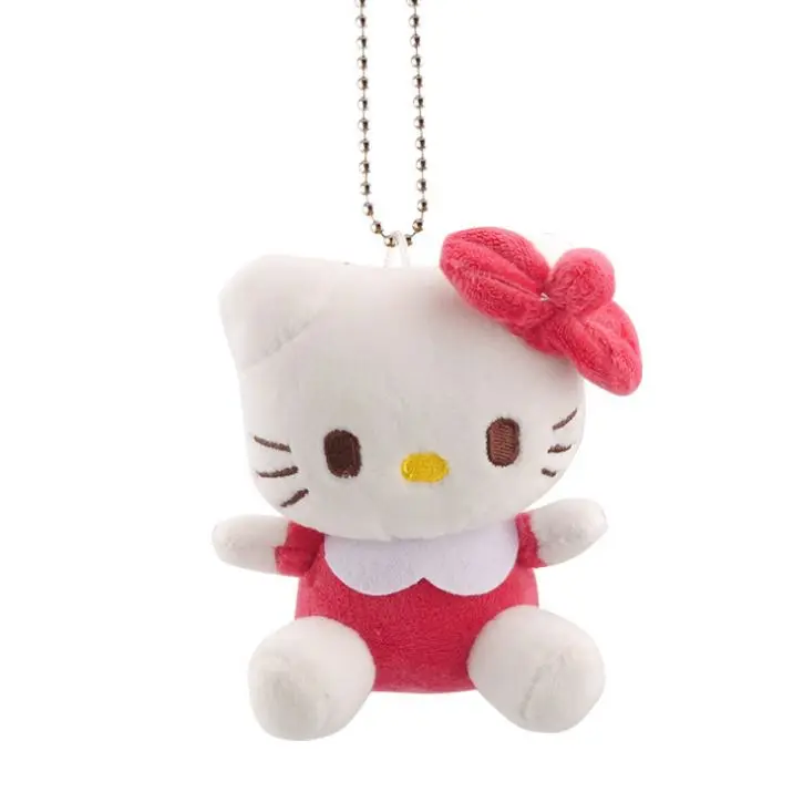 1 Pc Cute Hello Kitty Plush Pendant Cartoon Animal Cat KT Plush Toy Doll Small Pendant Ornaments Birthday Gift