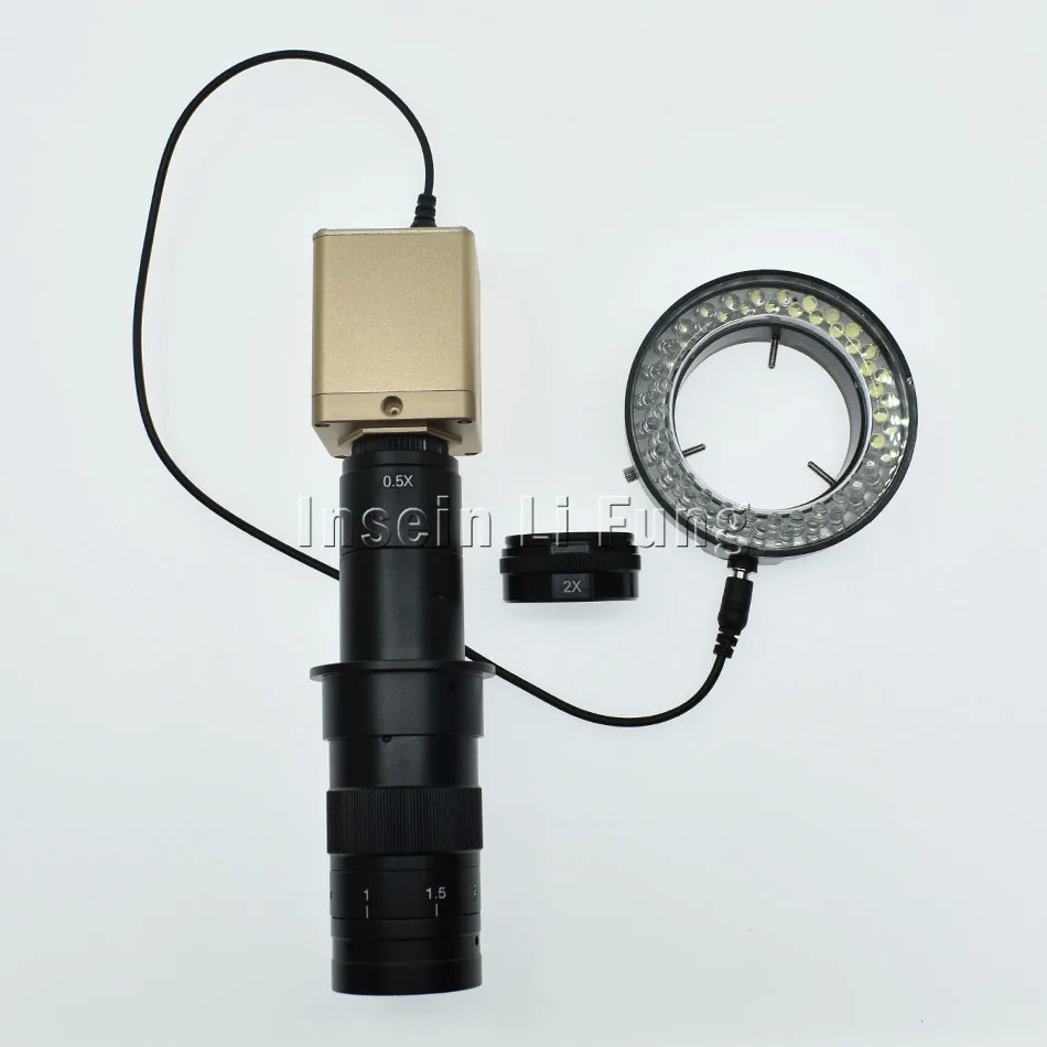

HD 1080P HDMI VGA USB Industrial Digital Video Microscope Camera+5X-600X Magnification Zoom C-mount Lens+LED Light Source