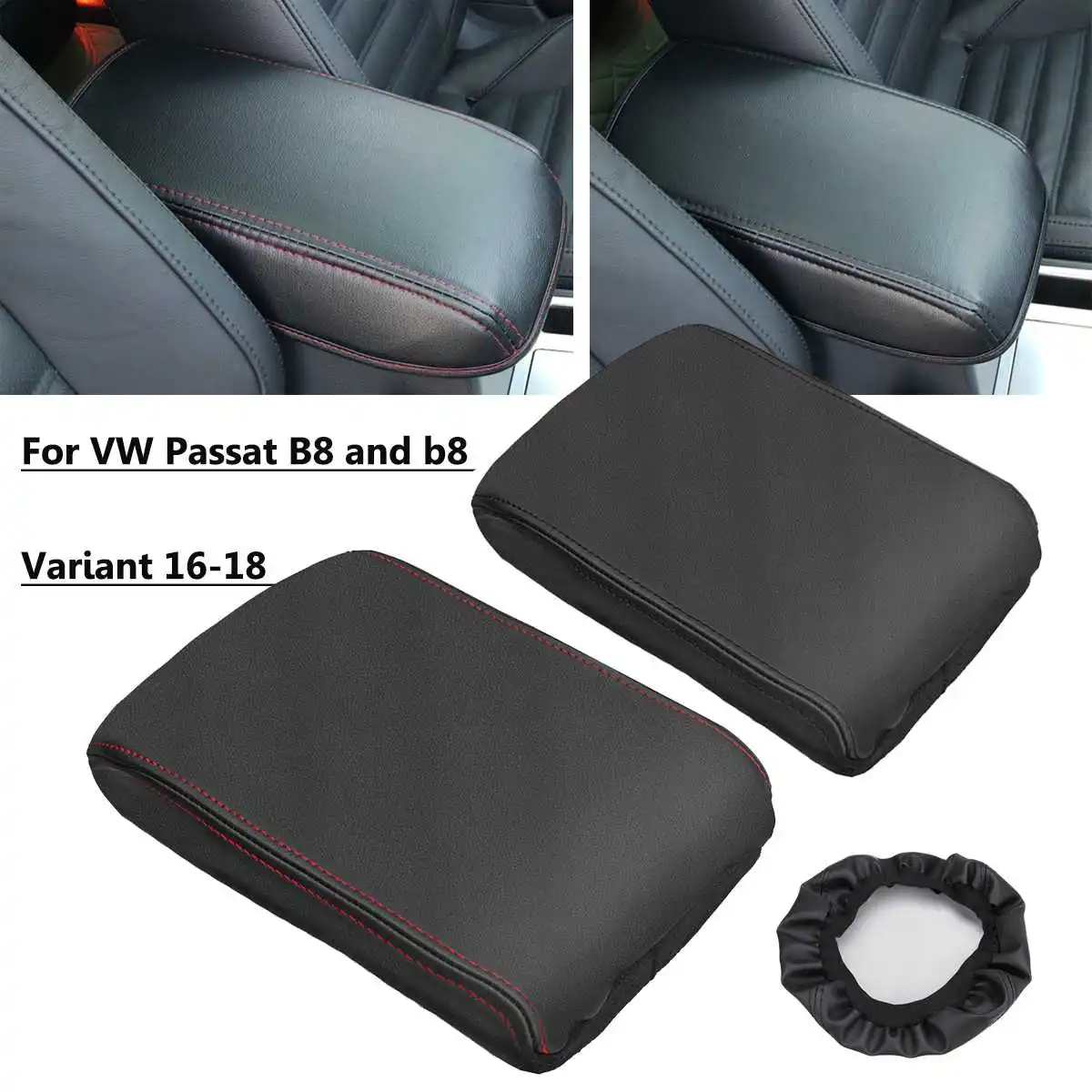 Автомобильная центральная консоль сиденье подлокотник коробка накладка чехол из искусственной кожи украшение для VW Passat B8 и B8 вариант- стиль
