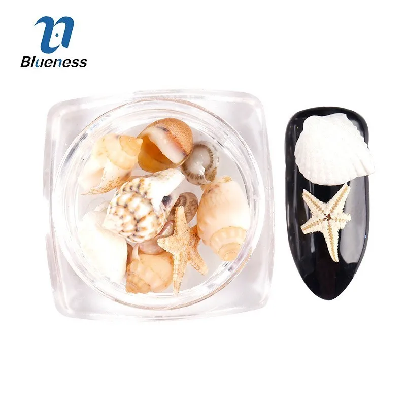 Blueness 1Box Ocean Style Nail Accessories Charms Supplies Shell Conch Art Decoration UV Gel Polish Manicure Jewelry | Красота и