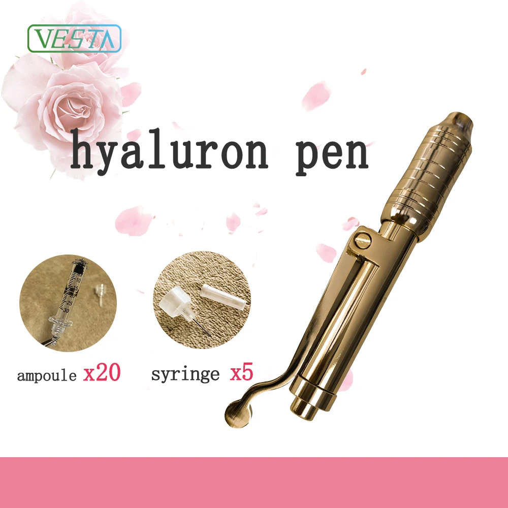 VESTA портативный стиль гиалуроновой инъекции 24K Золотая Ручка для губ лифтинг