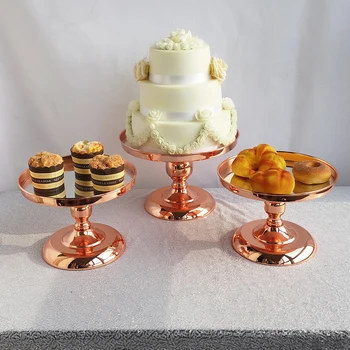 

Silver Rose Gold Cake Stand With 12 Inch 10 Inch Cupcake Stand Wedding Party Decoration Supplier Cake Tools Bakeware Decoration