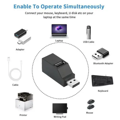 Высокоскоростной 3 портовый USB 2 0/3 0 мульти концентратор разветвитель расширения