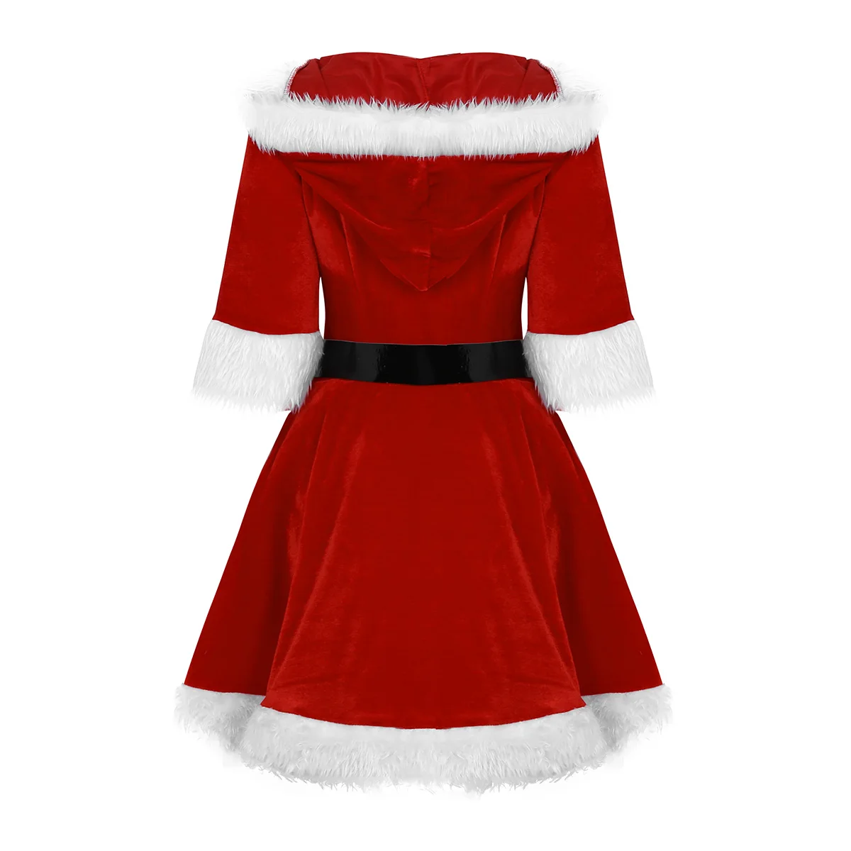 TiaoBug/женское красное бархатное платье-пачка с капюшоном; Рождественский костюм для миссис Клаус; ЖЕНСКИЕ НАРЯДНЫЕ вечерние костюмы для косплея; пикантные костюмы с поясом
