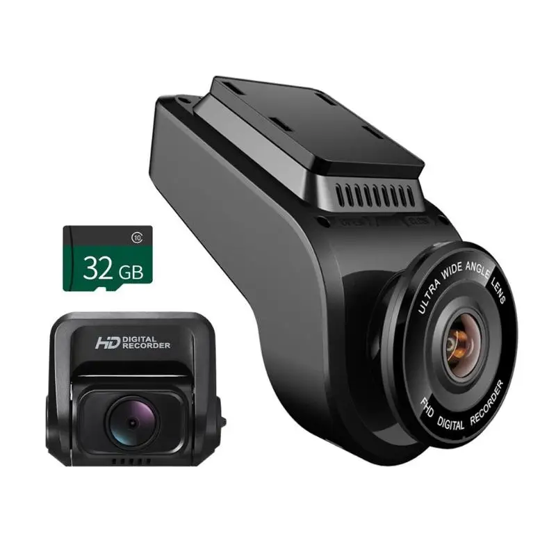 Дешево T691C Dash Cam 4 K 1080 P FHD Автомобильный видеорегистратор Камера с 32 Гб TF карта с двойным объективом фронтальная камера Wi Fi font b GPS b font видеорегистратор dvr Carro ...