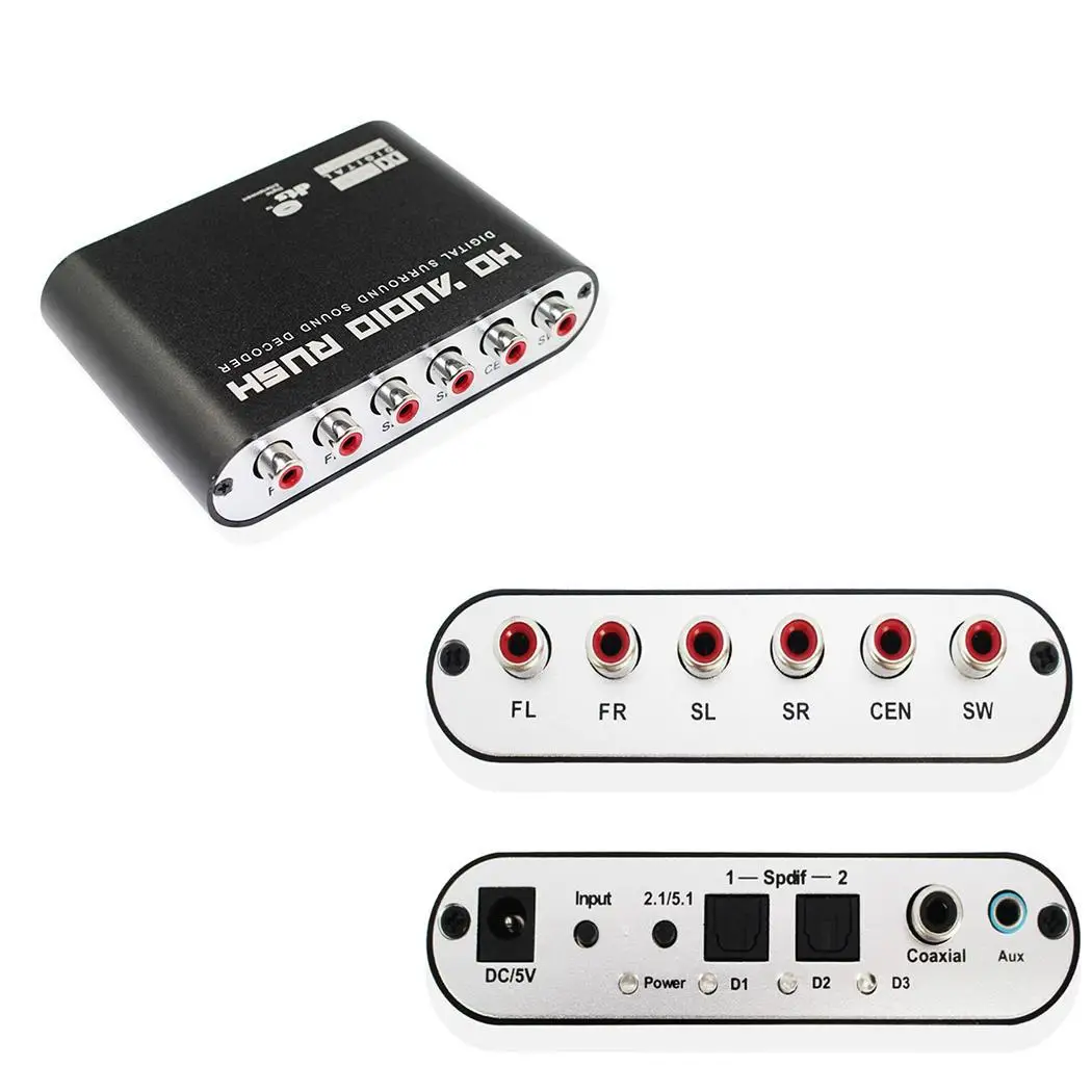 5 1 CH аудио декодер SPDIF коаксиальный RCA DTS AC3 цифровой до усилителя аналоговый