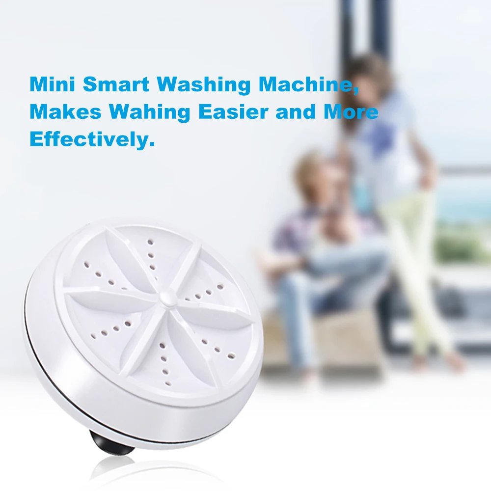 2 in 1 Mini Portable Washing Machine Ultrasonic Washer with USB Cable Convenient Cleaning for Travel Business Trip Accessories