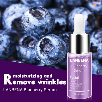 

Blueberry Hyaluronic Acid Serum Essence Deep Moisturizing Reduces Fine lines Whitening Anti-Aging Anti Wrinkle Skin Care 15ml