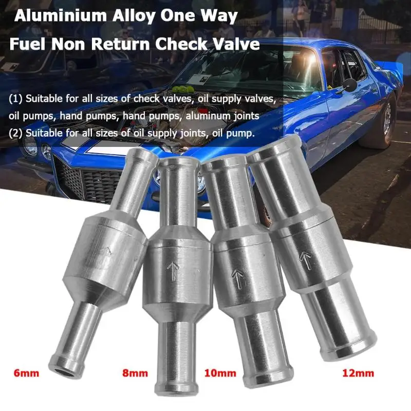 

6/8/10/12mm One Way Fuel Non Return Check Valve Petrol Aluminium Alloy Diesel for Car Vacuum Hose Oil Water Pumps