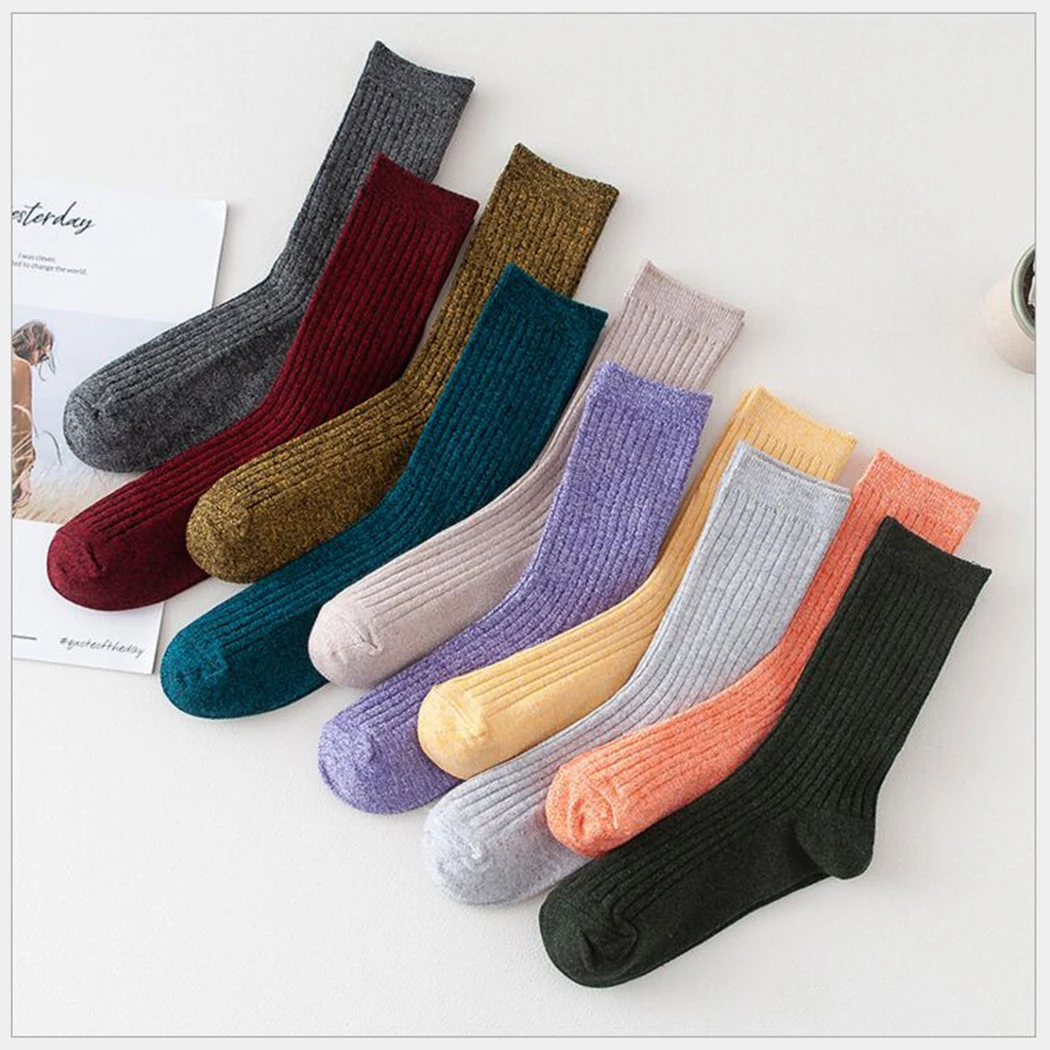 Harajuku Cotton Socks Women Fashion Solid Color Knitted Socks 10 Colors ...