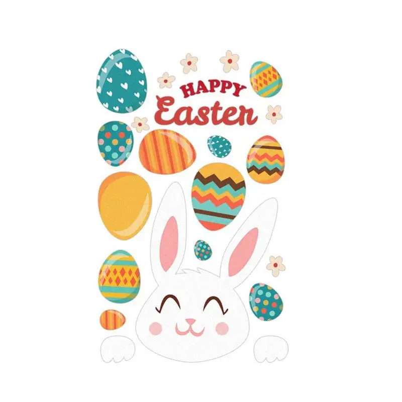 

PVC Self - Adhesive Wall Stickers Easter Stickers Children Cartoon Rabbit Egg Wall Decoration Supplies Kids Easter Stickers